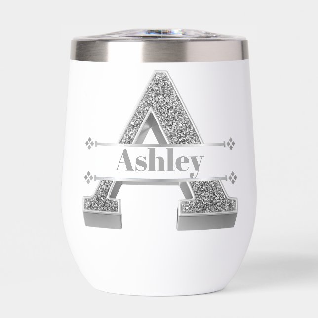 Personalisiert ein erstes Silver Monogramm Ihr Nam (Vorderseite)