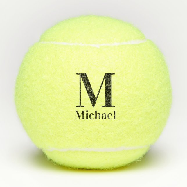 Personalisiert Einfach Mit Monogramm Tennisbälle (Vorderseite)