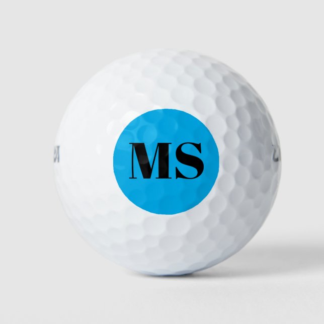 Personalisiert-Einfache Monogramm-Modernität Golfball (Vorderseite)
