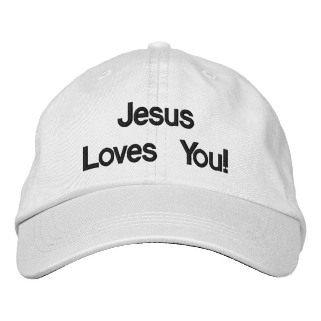 Personalisiert einstellbarer (Jesus-Lieben Sie) Hu Bestickte Kappe (Vorderseite)