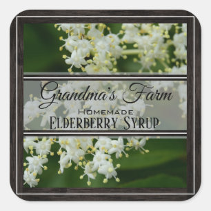 Personalisiert Elderberry Quadratischer Aufkleber