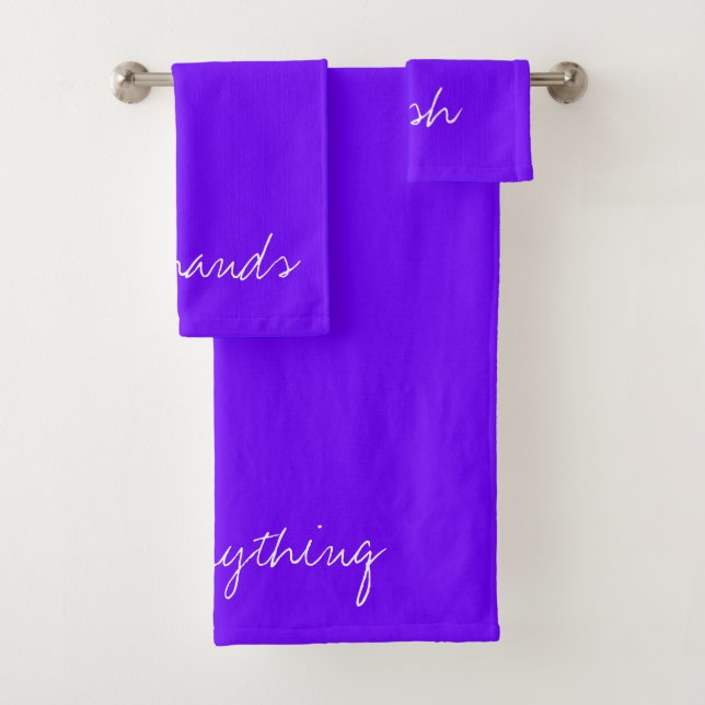 Personalisiert Electric Indigo Blue Badhandtuch Set (Insitu)