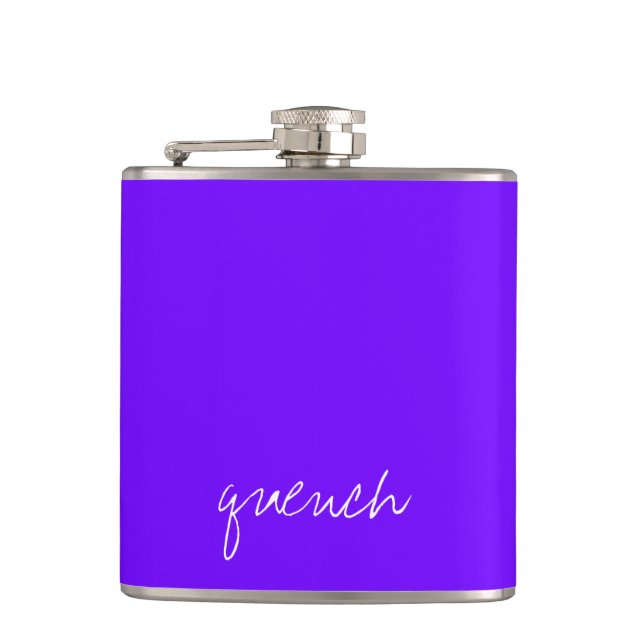 Personalisiert Electric Indigo Blue Flachmann (Vorderseite)