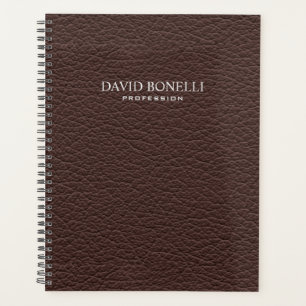 Personalisiert Elegant Brown Leather Masculine Planer