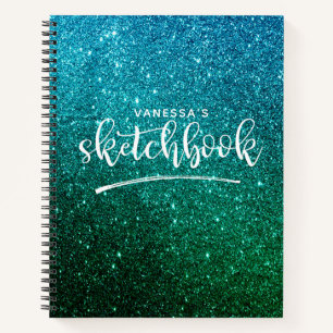 Personalisiert Elegant Green Aquamarin Notizbuch