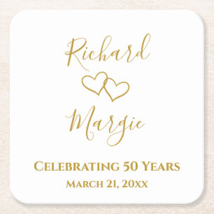 Personalisiert Elegant Modernes Party zum 50. Jubi Rechteckiger Pappuntersetzer