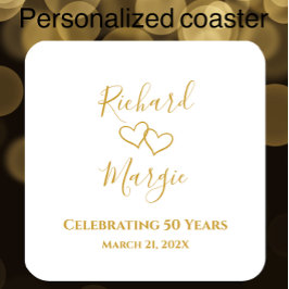 Personalisiert Elegant Modernes Party zum 50. Jubi Rechteckiger Pappuntersetzer
