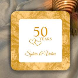 Personalisiert Elegant Modernes Party zum 50. Jubi Rechteckiger Pappuntersetzer