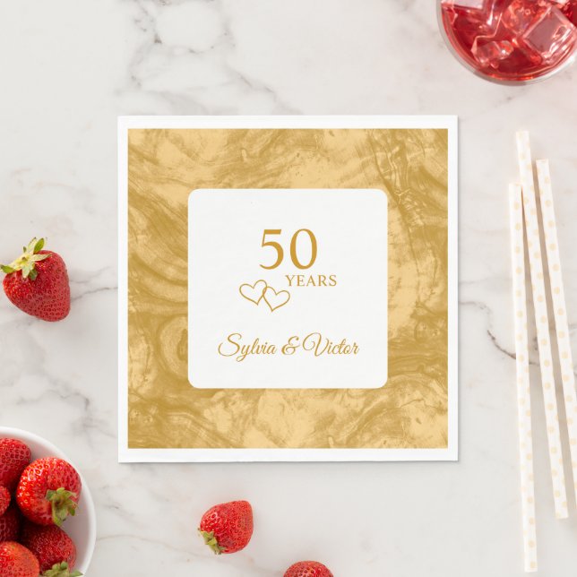 Personalisiert Elegant Modernes Party zum 50. Jubi Serviette (Beispiel)
