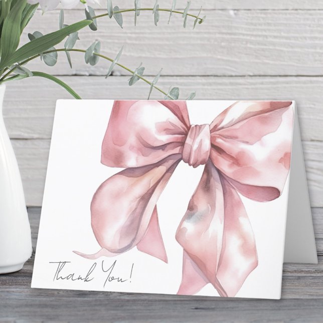 Personalisiert Elegant Pink Bow Vielen Dank Dankeskarte (Personalized Elegant Pink Bow Thank You)