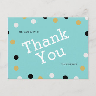 Personalisiert Elegant Polka dots Vielen Dank Postkarte