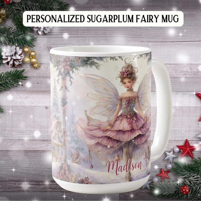Personalisiert Elegant Sugarplum Weihnachten Kaffeetasse (Von Creator hochgeladen)