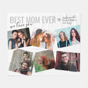 Personalisiert Elegante Best Mama über 6 Foto Fleecedecke
