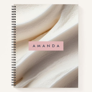 Personalisiert Elegante Creme Swirl Minimalistisch Notizbuch