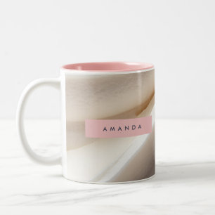 Personalisiert Elegante Creme Swirl Minimalistisch Zweifarbige Tasse