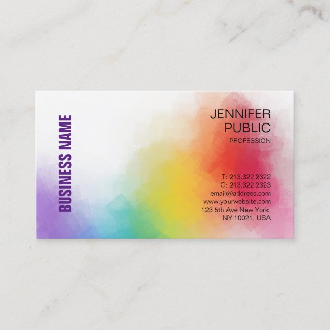 Personalisiert Elegante Farben Moderne Beruflich Visitenkarte (Vorderseite)