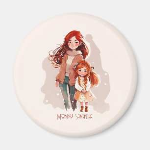 Personalisiert Elegante Mutter und Tochter Magnet