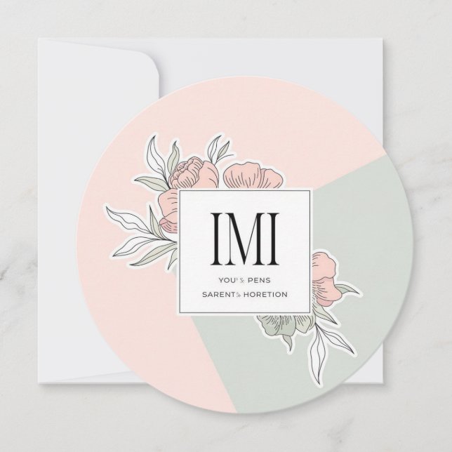 Personalisiert Elegante Rustikale Moderne Hochzeit Einladung (Vorderseite)