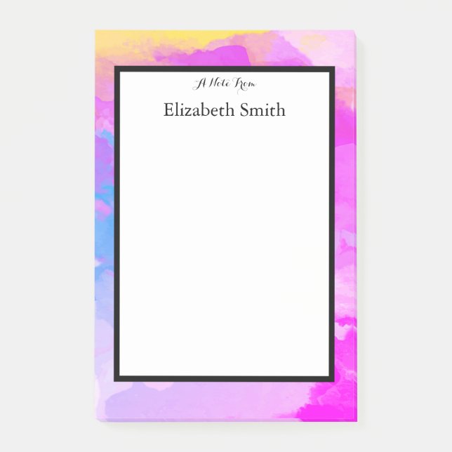 Personalisiert Elegantes Wasser Post-it Klebezettel (Vorderseite)