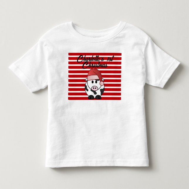 Personalisiert Elephant 1. Weihnachtsmädchen Red Kleinkind T-shirt (Vorderseite)