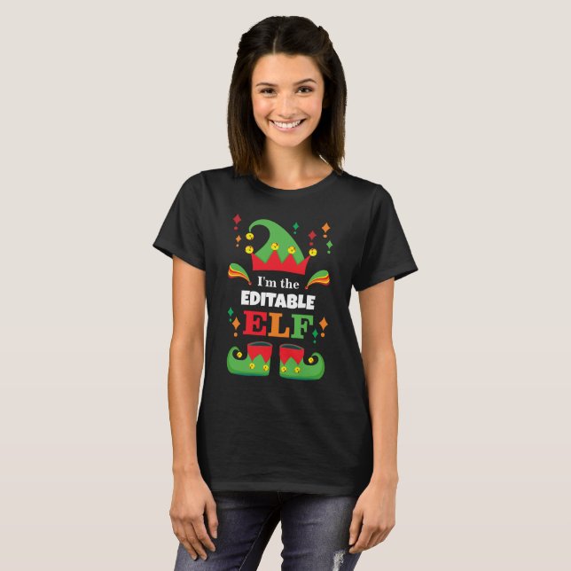 Personalisiert Elf Shirt: Custom Christmas Geschen T-Shirt (Vorne ganz)