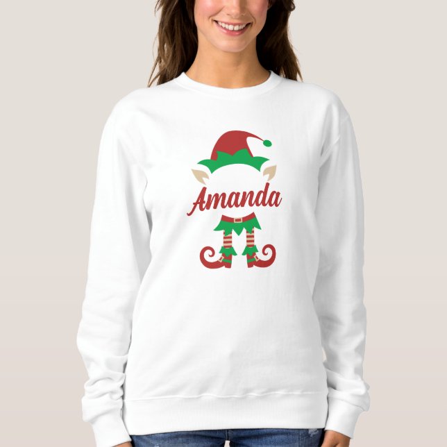 Personalisiert Elf Sweatshirt T - Shirt (Vorderseite)