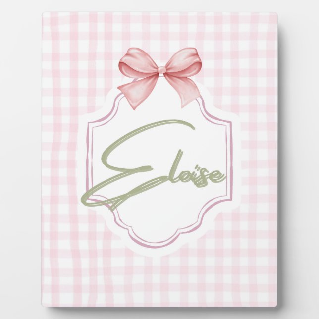 Personalisiert Eloise Baby Girl Kinderzimmer Bow&G Fotoplatte (Vorderseite)