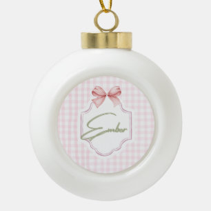 Personalisiert Ember Baby Girl Kinderzimmer Bow&Gi Keramik Kugel-Ornament