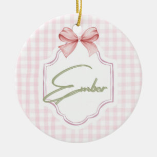 Personalisiert Ember Baby Girl Kinderzimmer Bow&Gi Keramik Ornament