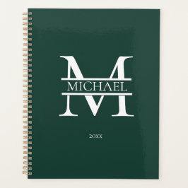 Personalisiert Emerald Monogram Initial Minimalist Planer