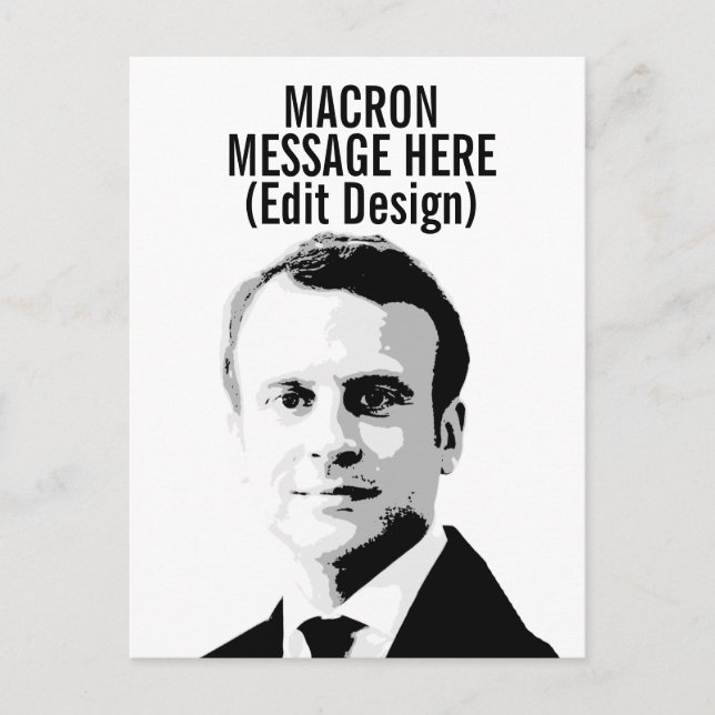PERSONALISIERT EMMANUEL MACRON POSTKARTE (Vorderseite)