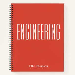 Personalisiert Engineering Graph Paper Simple Red Notizbuch