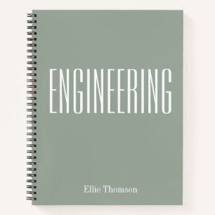 Personalisiert Engineering Graph Paper Simple Sage Notizbuch