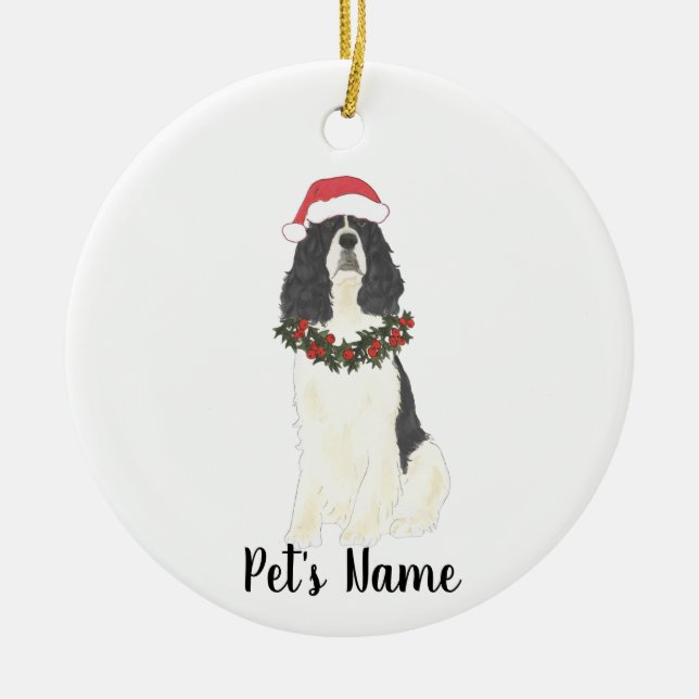 Personalisiert Englisch Springer Spanisch (Schwarz Keramik Ornament (Vorne)