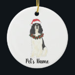 Personalisiert Englisch Springer Spanisch (Tricolo Keramik Ornament<br><div class="desc">Machen Sie die schöne Liste in diesem Jahr mit einem personalisierten Ornament Ihrer Lieblings-Kleinigkeit englischen springer spaniel elf! Für die süßesten Geschenke,  paaren Sie es mit einem passenden Kunstdruck oder einem anderen Artikel aus meiner Sammlung!</div>