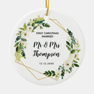 Personalisiert Erste Weihnachten Verheiratet als M Keramik Ornament