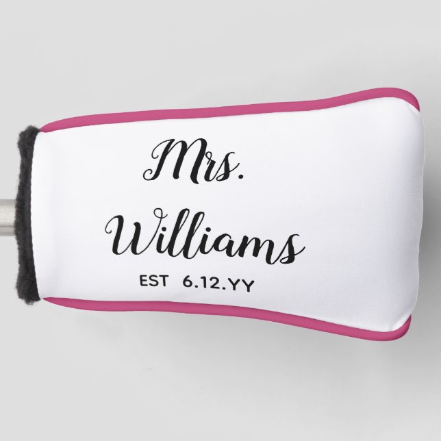 Personalisiert Est Your Date Present for Bride Golf Headcover (Vorderseite)