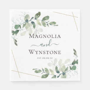 Personalisiert Eukalyptus Greenery Wedding Luncheo Serviette