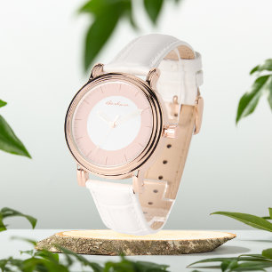 Personalisiert eWatch in einem rosafarbenen Monogr Armbanduhr