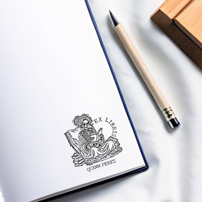 Personalisiert Ex Libris Lady Skull Buchzeichen Gummistempel (Von Creator hochgeladen)