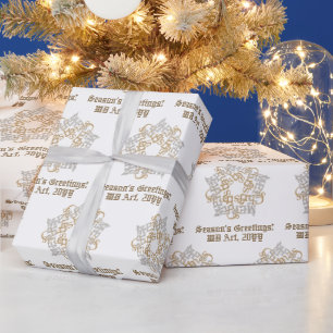 Personalisiert Extravagant frohe Weihnachts-Gold-S Geschenkpapier