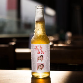 Personalisiert Fa La La La La La Pink Weihnachtsfe Bierflaschenetikett
