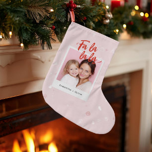 Personalisiert Fa La La La La La Pink Weihnachtsfe Großer Weihnachtsstrumpf