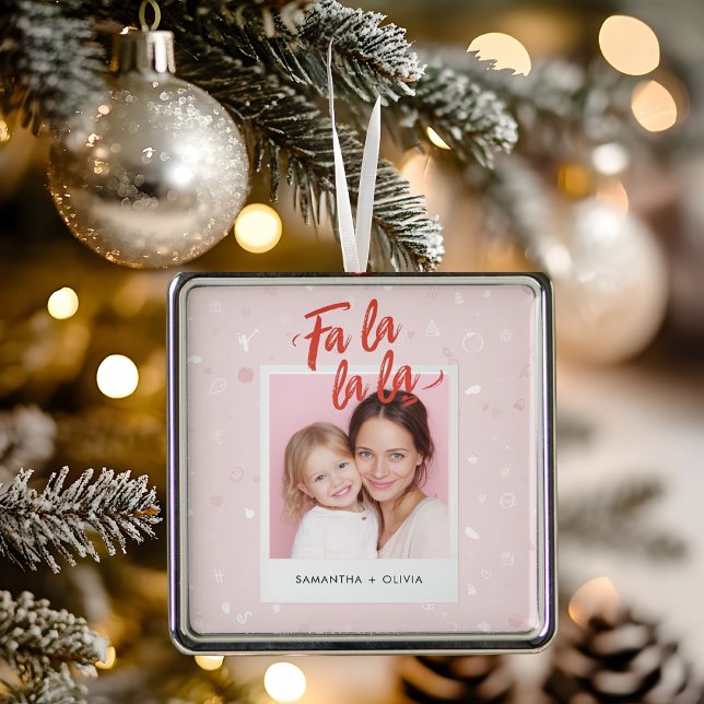 Personalisiert Fa La La La La La Pink Weihnachtsfe Ornament Aus Metall (Von Creator hochgeladen)