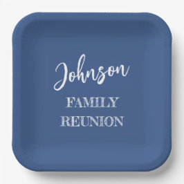 Personalisiert Family Wiedersehen Blue Pappteller
