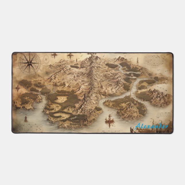 Personalisiert Fantasy Map Schreibtisch Mat Schreibtischunterlage (Vorderseite)