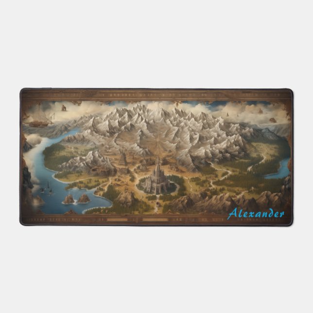 Personalisiert Fantasy Map Schreibtisch Mat Schreibtischunterlage (Vorderseite)