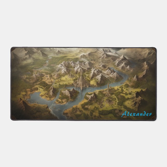 Personalisiert Fantasy Map Schreibtisch Mat Schreibtischunterlage (Vorderseite)