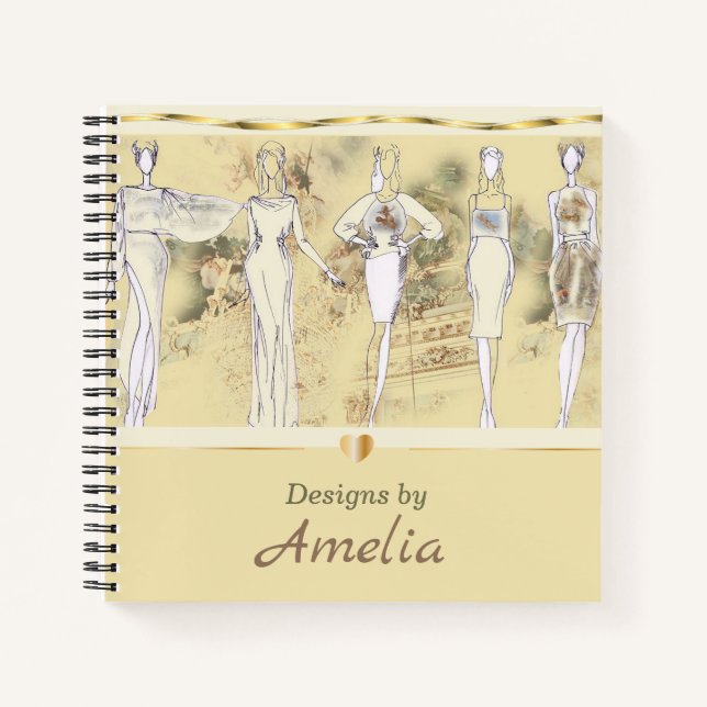 Personalisiert Fashion Sketchbook Notizbuch (Vorderseite)