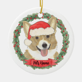 Personalisiert Fawn Corgi Weihnachten Keramik Ornament
